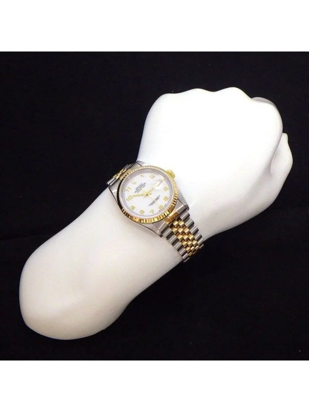 Rolex Watch Datejust Arabic Index White Dial 18k Yellow Gold SS Automatic